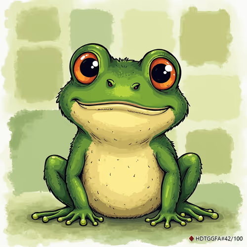 Hand-drawn Texture Grass Green Frog Avatar