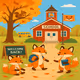 Back to School Foxes