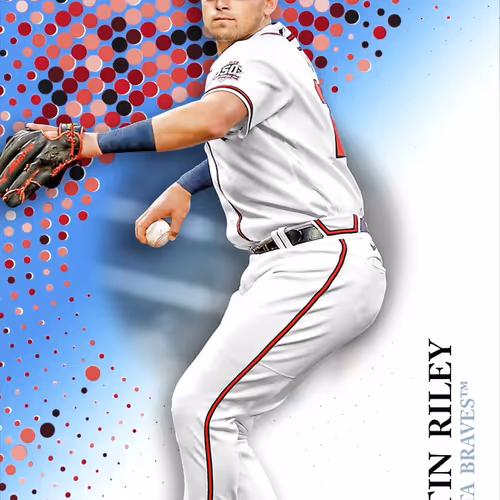 Atlanta Braves Tm Austin Riley Base Blue 1179 Comm