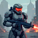 Pixel Art Avatar of a Futuristic Soldier