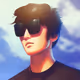 100NFTv1_a handsome young man wearing a black sunglass in technical style V4