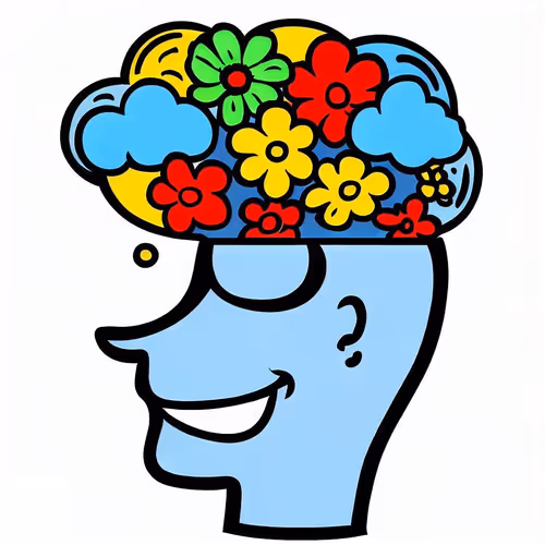 Cartoon Head With Clouds