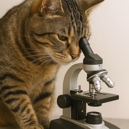 Mad scientist teaching cats