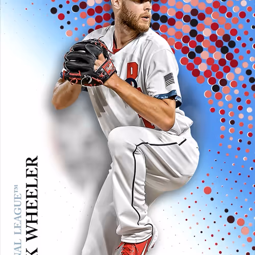 National League Tm Zack Wheeler Base Blue 1283 Com