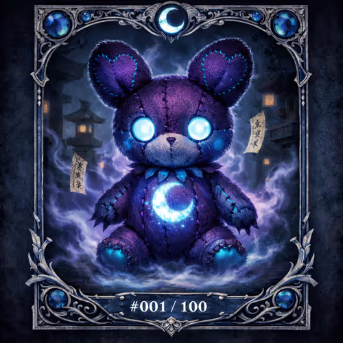 Dark Yokai Plush #001 — Moonveil Warden