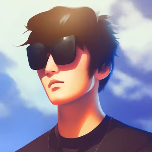 100NFTv1_a handsome young man wearing a black sunglass in technical style V2