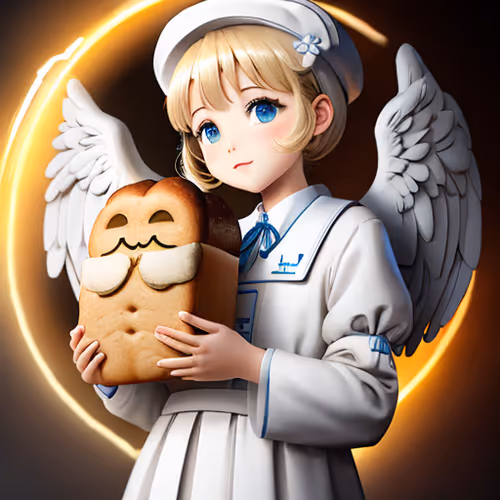 angel with bread