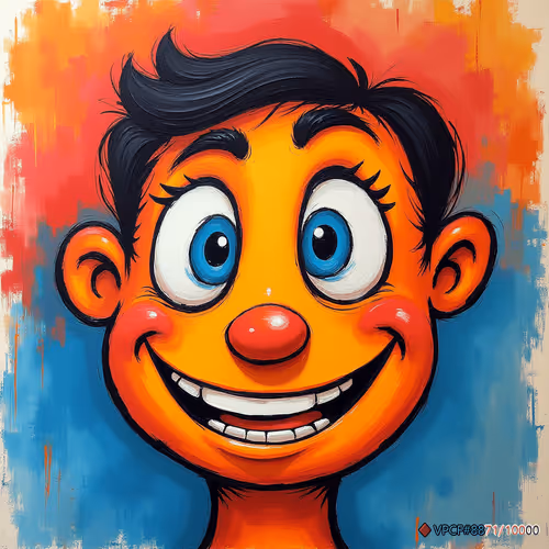 Vibrant Painted Cartoon Faces
