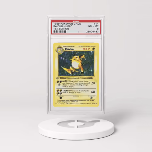 [THIS NFT HAS MOVED] 1999 Pokémon Base Set Shadowless 1st Edition Holo Raichu #14 (PSA 26506483)