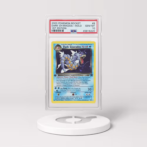 [THIS NFT HAS MOVED] 2000 Pokémon Team Rocket 1st Edition Holo Dark Gyarados #8 (PSA 45816220)
