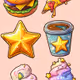 Starry Food Fantasy — Kawaii Junk Food Icons