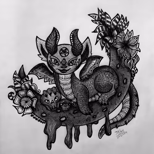 Doodle Moon Dragon #70