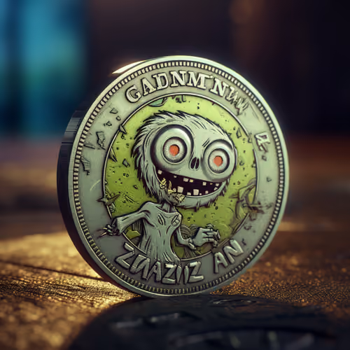 Cute zombie muffin coin