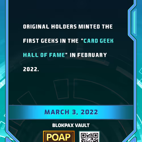 POAP Insert 1: POAP of Minted Card Geek (PI-1)