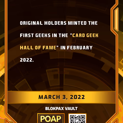 POAP Insert 1: POAP of Minted Card Geek (PI-1)