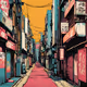 Japanese alley ai art