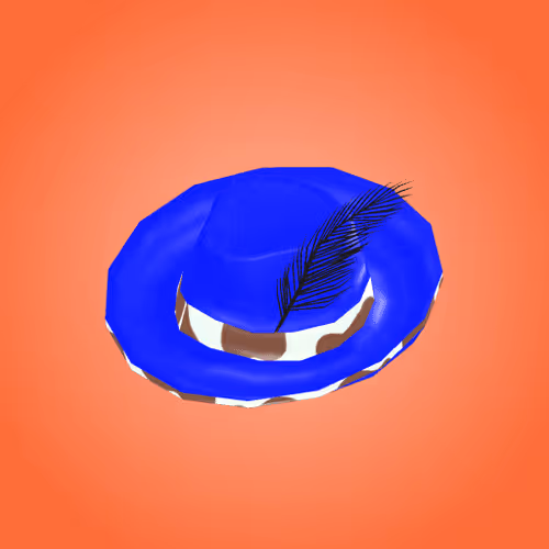 Blue feather hat