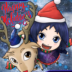 Galaxy Girl and Reindeer