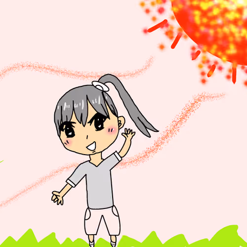 たいようがまぶしくなってるグレーちゃん #19