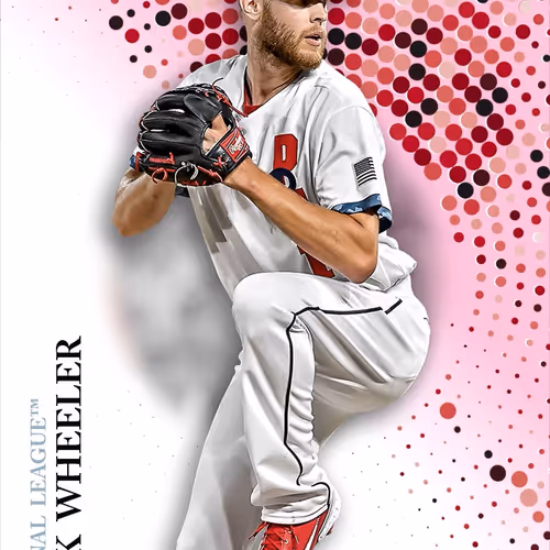 National League Tm Zack Wheeler Base Pink 1283 Unc