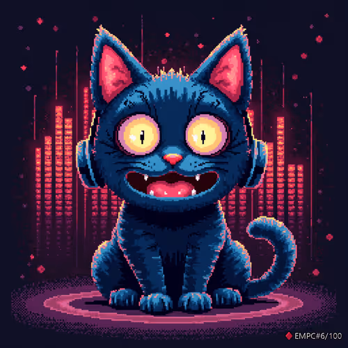 Electronic Music Pixel Cat