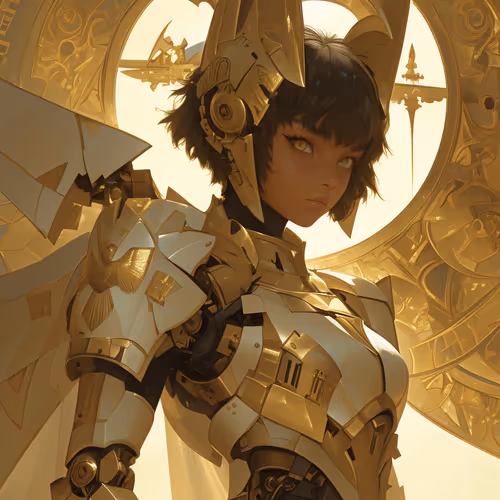 Cyberpunk Girl Gold Cat