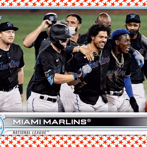 Miami Marlins R Base Independence Day Rwb 326 Rare