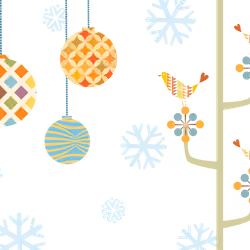 EuphorianZ "Holiday Happy Birds"  Vector Card Illustration
