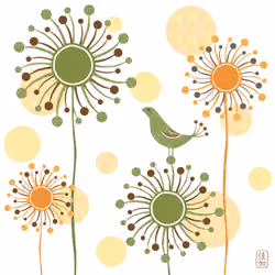 EuphorianZ "Happy Green Bird"  Vector Illustration