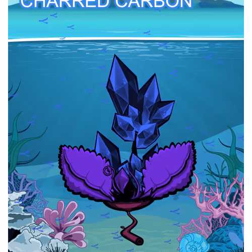 Charred carbon