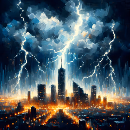 Lightning Strike in the Heart of the City