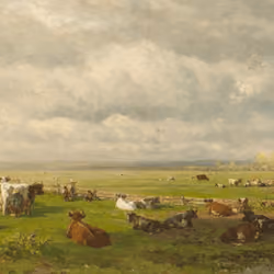 Meadow Landscape With Cattle #41