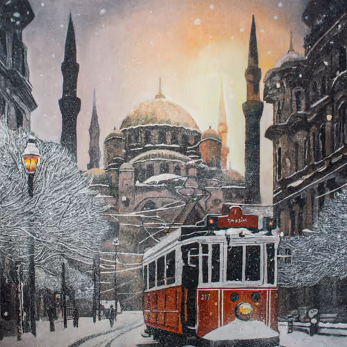 A Snowy Day in Taksim, Istanbul