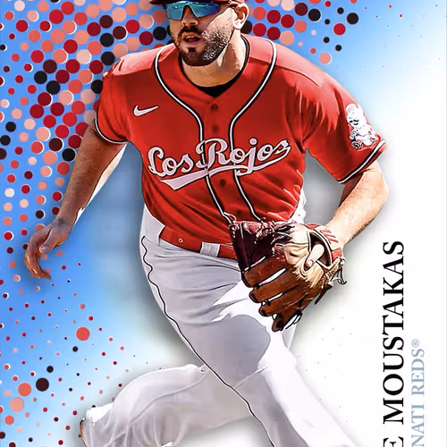 Cincinnati Reds R Mike Moustakas Base Blue 1068 Co