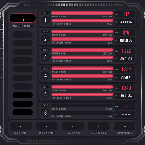 Astrafite Rush: Progress Tracker
