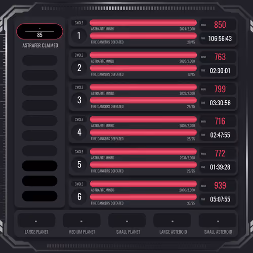 Astrafite Rush: Progress Tracker