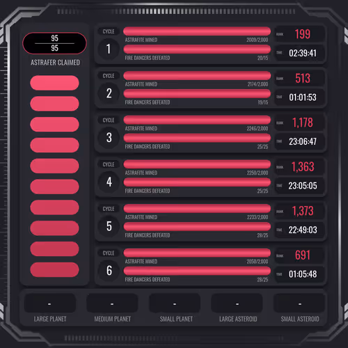 Astrafite Rush: Progress Tracker