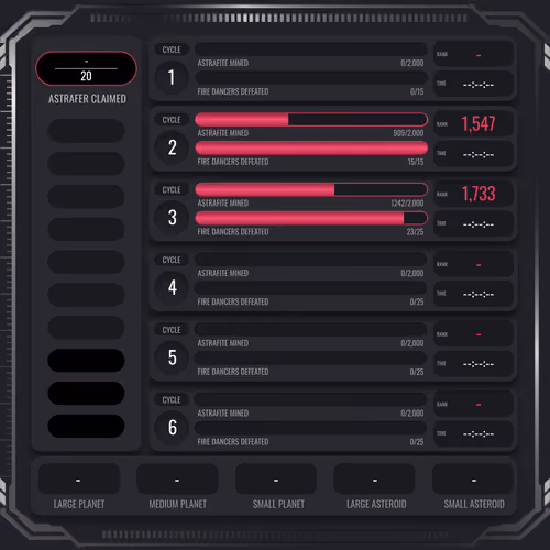 Astrafite Rush: Progress Tracker
