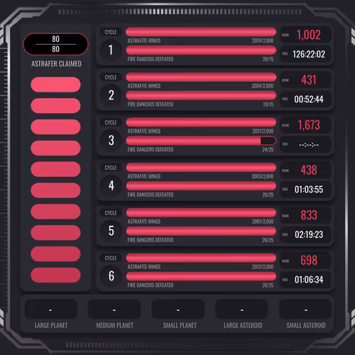 Astrafite Rush: Progress Tracker