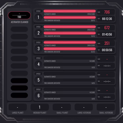Astrafite Rush: Progress Tracker