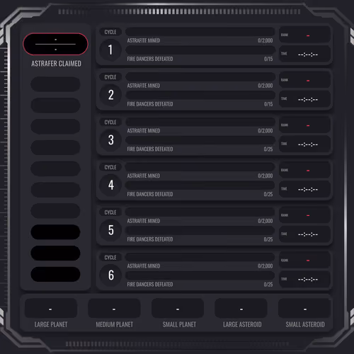 Astrafite Rush: Progress Tracker