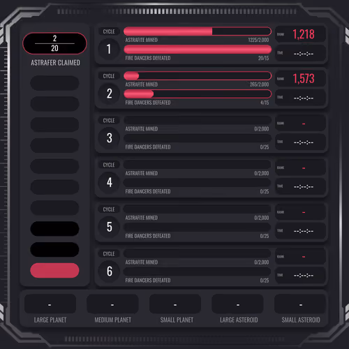 Astrafite Rush: Progress Tracker