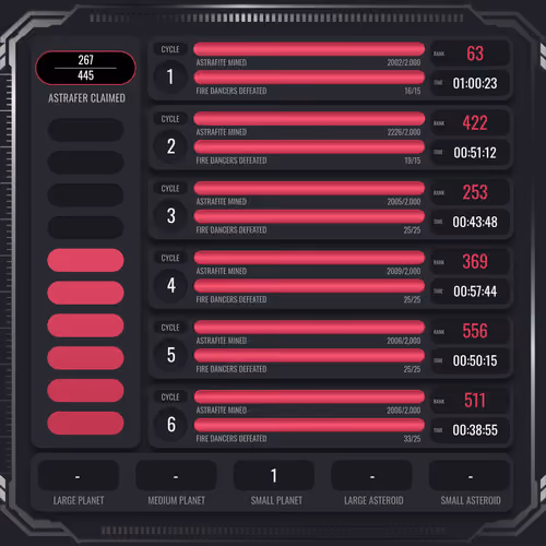 Astrafite Rush: Progress Tracker