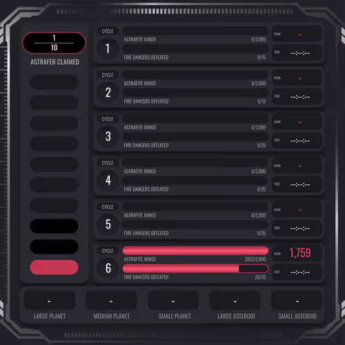 Astrafite Rush: Progress Tracker
