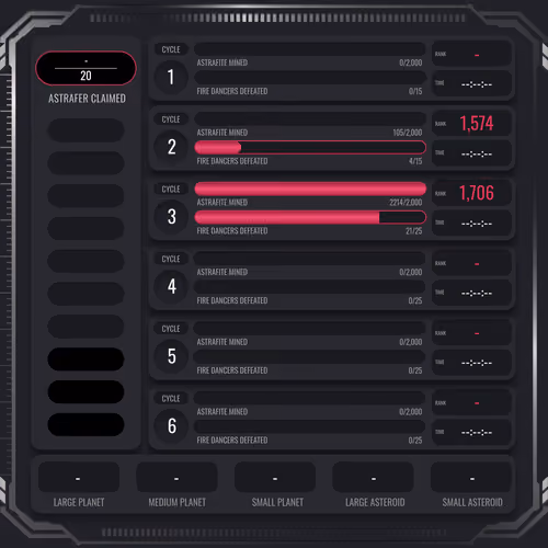 Astrafite Rush: Progress Tracker