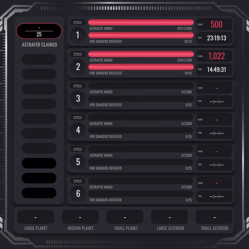 Astrafite Rush: Progress Tracker