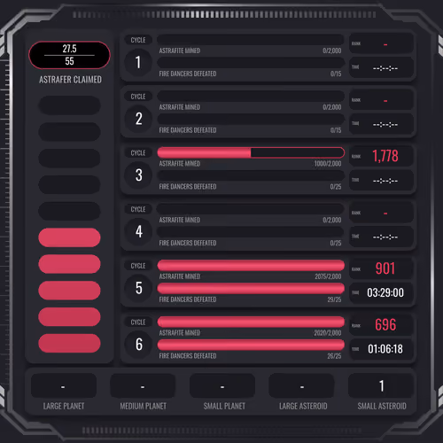 Astrafite Rush: Progress Tracker
