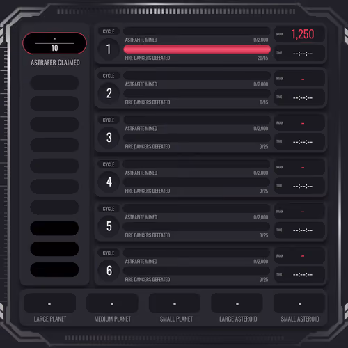 Astrafite Rush: Progress Tracker