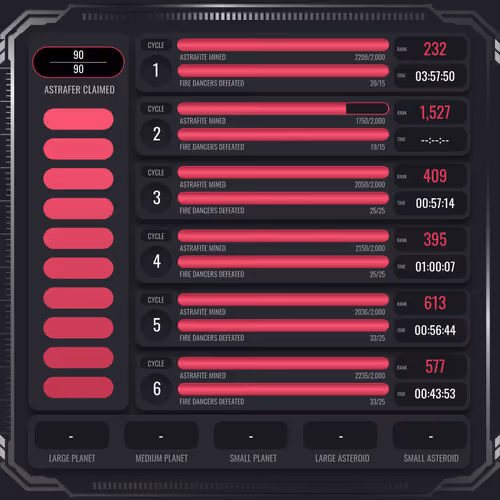 Astrafite Rush: Progress Tracker