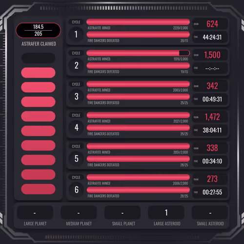 Astrafite Rush: Progress Tracker